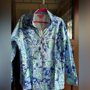 Lilly Pulitzer Skipper Popover XL in Koalification ** Discounted shipping
